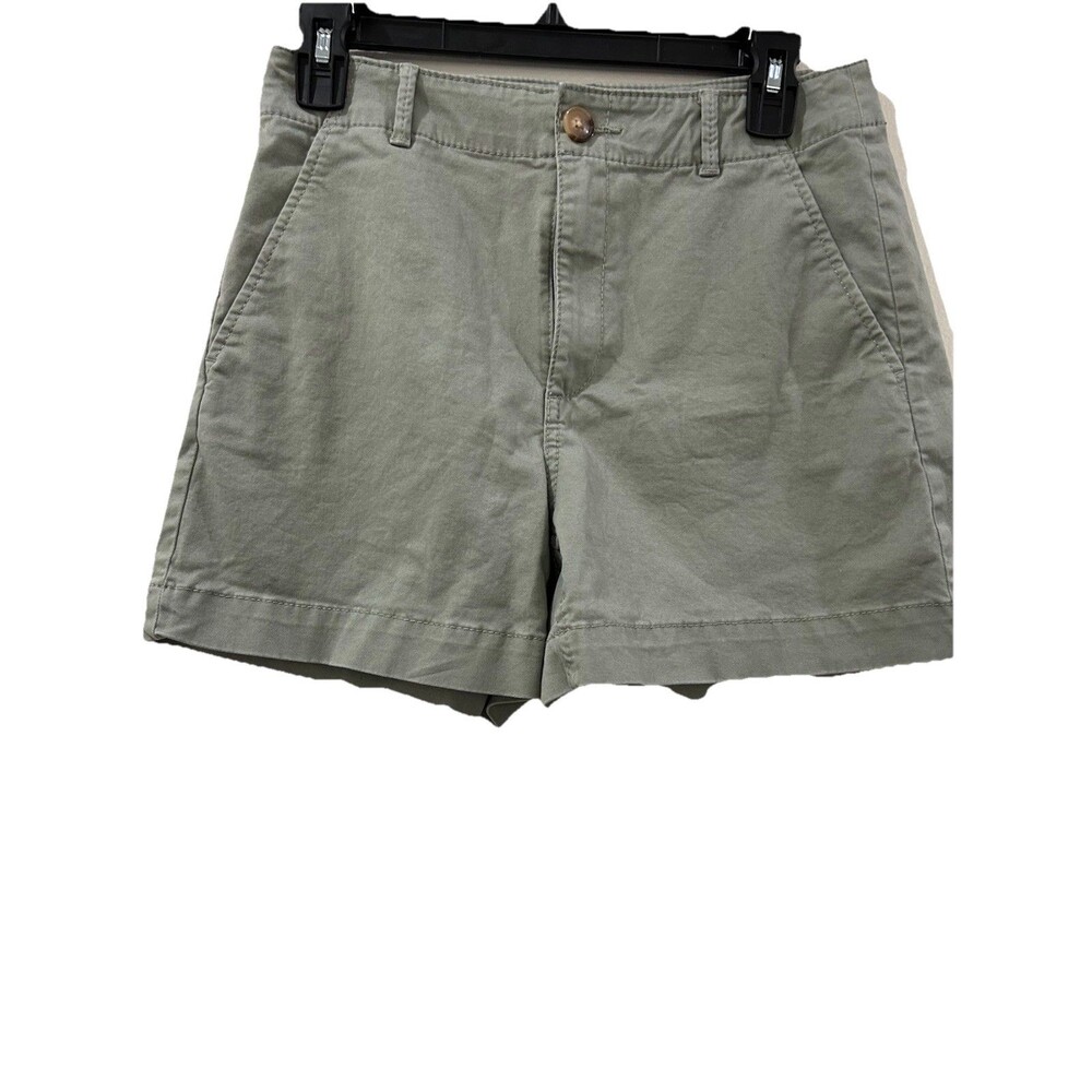 Loft Womens Sz 2 Shorts Sage Green 97% Cotton 3% Spandex Zipper